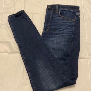 AE Mid Rise Dark Blue Skinny Jeans